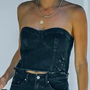 Denim crop top